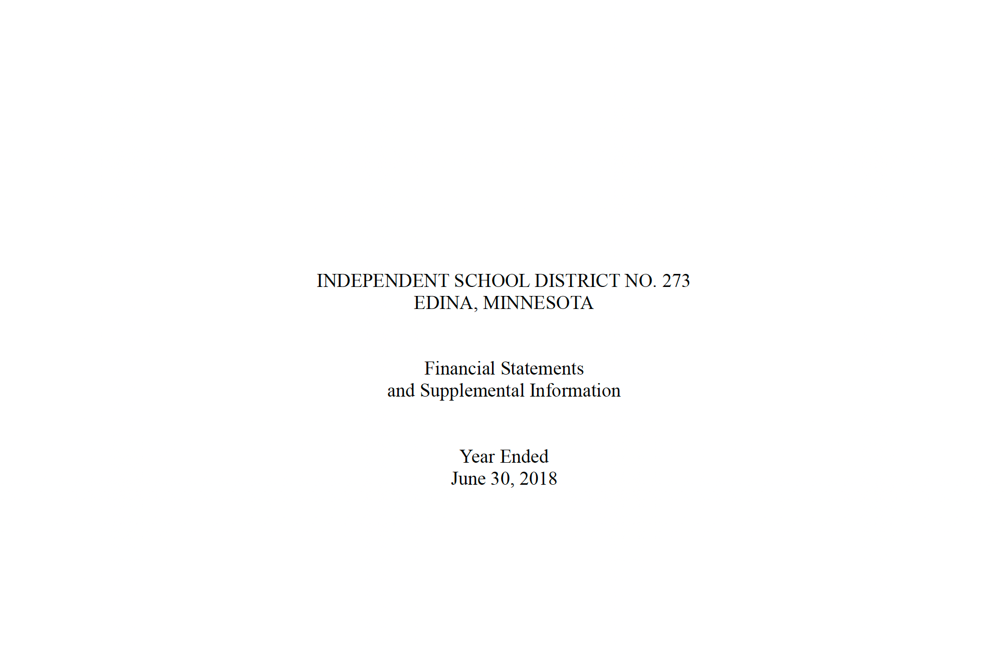 FY 2018 Audited Financial Statements
