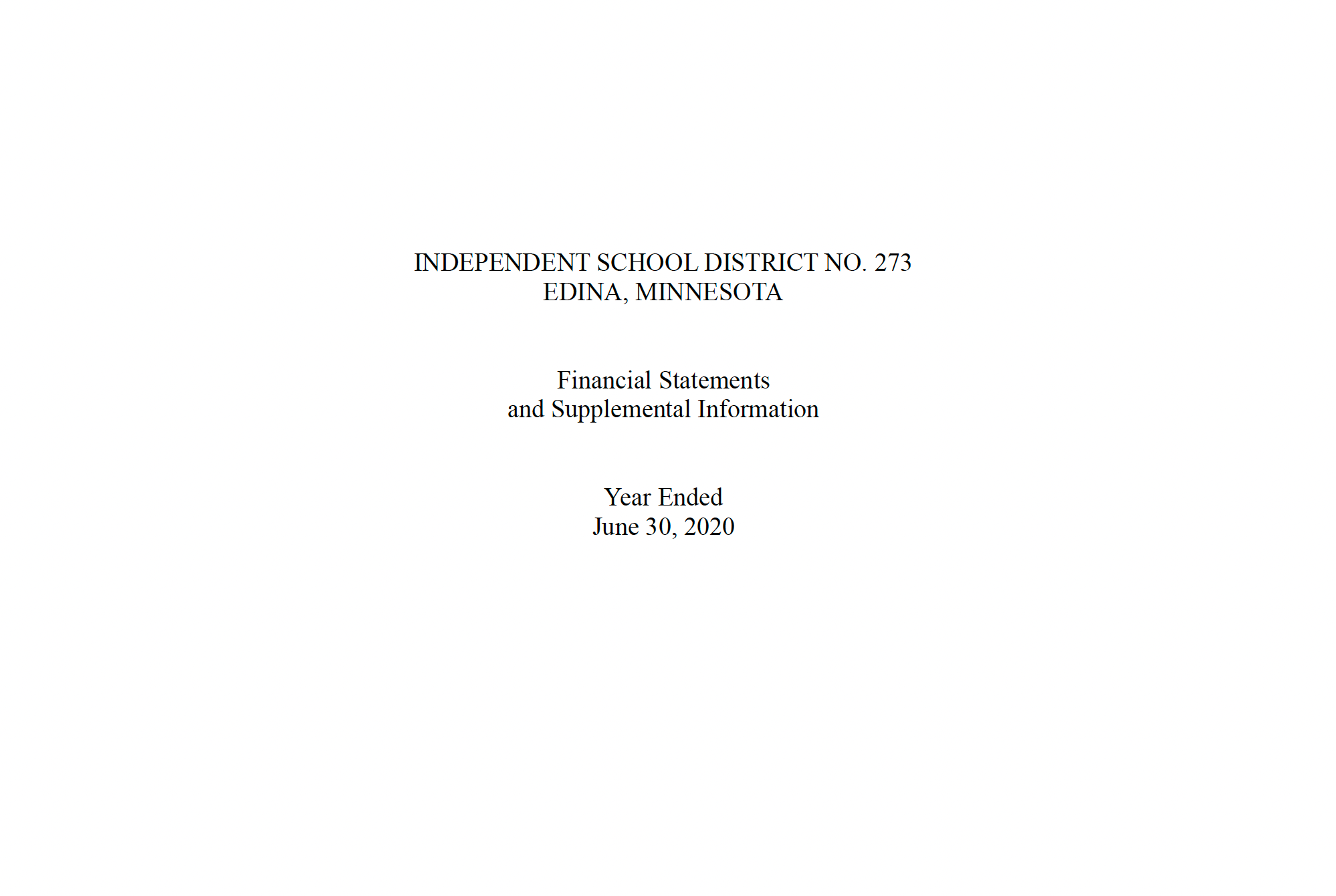 FY 2020 Audited Financial Statements
